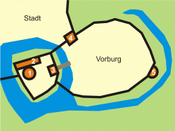 Der Grundriss der Rheinbacher Burg